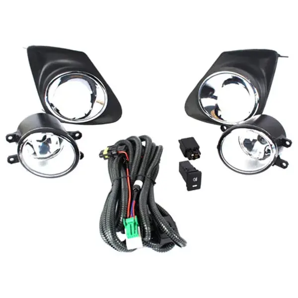 Kit Farol de Milha Toyota Corolla 2012 a 2014 Moldura Cromada com Interruptor Similar ao Original