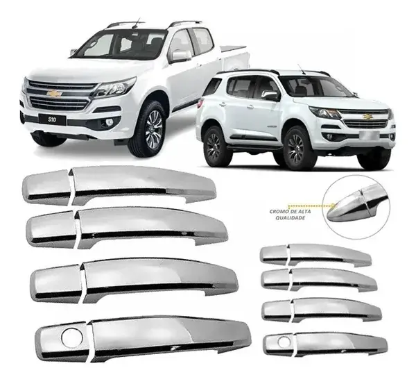 Aplique de Maçaneta Chevrolet S10 2012+/Agile 2009+ 4 Portas Cromado