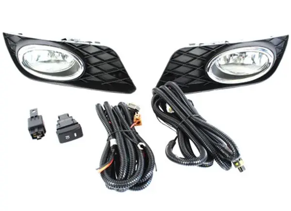 Kit Farol de Milha Honda Civic 2012 a 2014 Moldura Cromada com Interruptor Similar ao Original