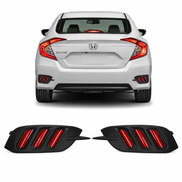 DRL Traseiro Honda Civic G10 2017 a 2021 Vermelho