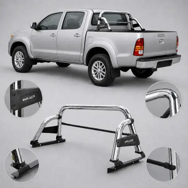 Santo Antônio Toyota Hilux 2005 a 2015 Cabine Dupla Modelo ST com Grade Cromado