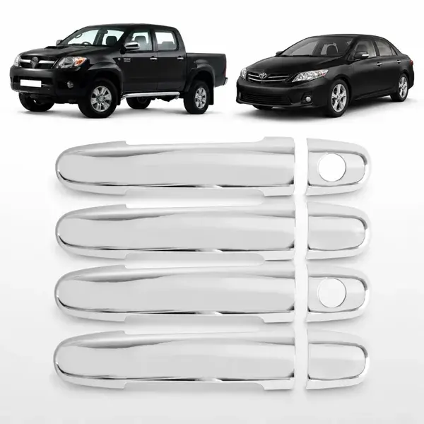 Aplique de Maçaneta Toyota Hilux/SW4 2005 a 2015/Corolla 2008 a 2014 Cromado