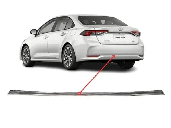 Aplique do Parachoque Traseiro Toyota Corolla 2020+ Cromado