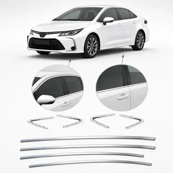 Pestana Lateral Toyota Corolla 2020+ Inox Superior