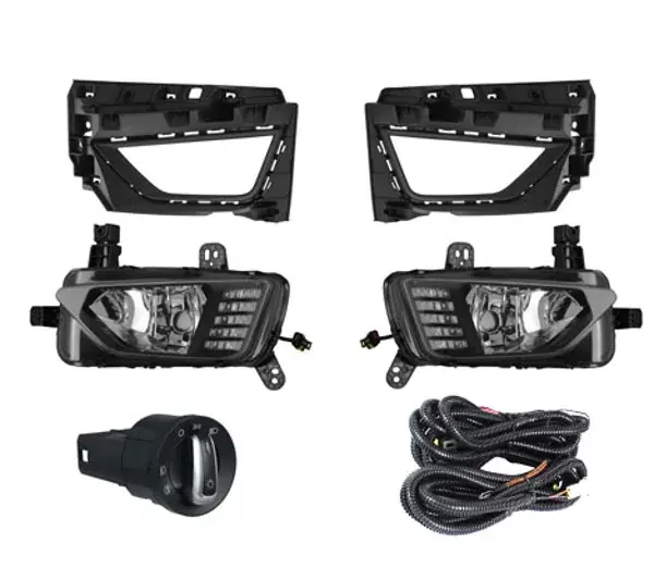 Kit Farol de Milha Volkswagen Polo/Virtus 2017 a 2022 com DRL e Interruptor Similar ao Original