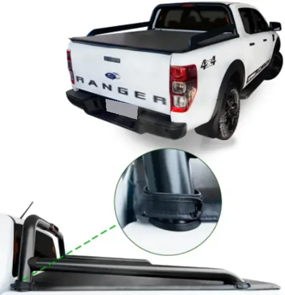 Capota Marítima Ford Ranger Cabine Dupla 2020+ Storm com Santo Antônio (Fixação Force)