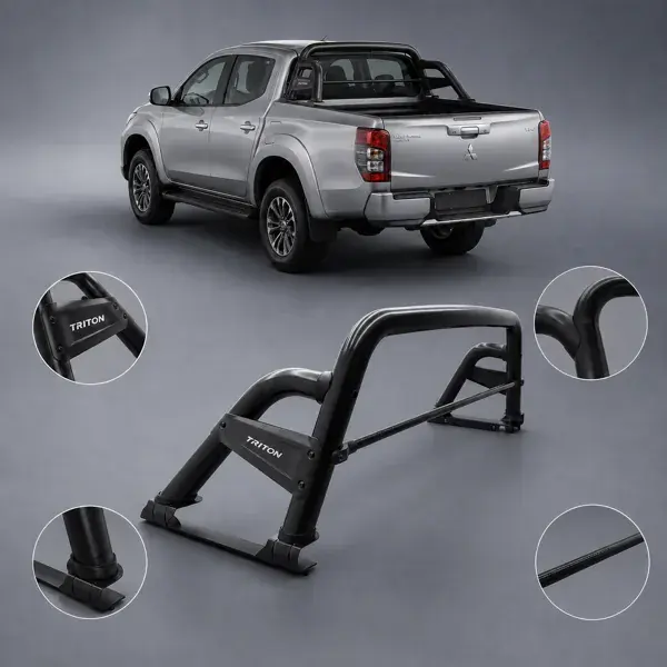 Santo Antônio Mitsubishi Triton 2017+ Cabine Dupla Modelo ST Preto com Grade