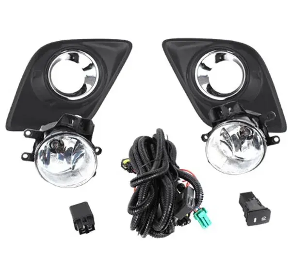 Kit Farol de Milha Toyota Hilux SRV 2016 a 2018 Moldura Cromada com Interruptor Similar ao Original