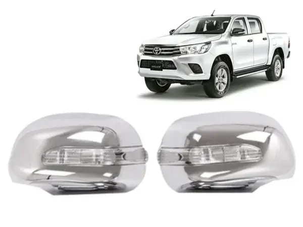 Aplique de Retrovisor Toyota Hilux/SW4 2012 a 2015 com Pisca Cromado