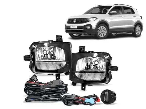 Kit Farol de Milha Volkswagen T-Cross 2018+ com DRL e Pisca