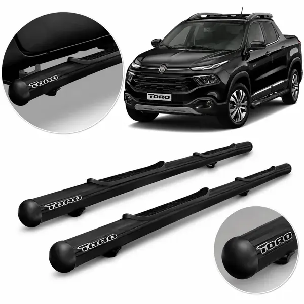 Estribo Fiat Toro 2016+ Preto Tubular com Kit de Instalação
