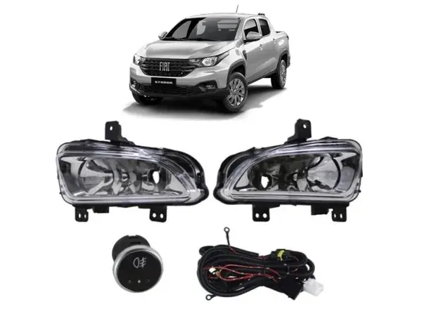 Kit Farol de Milha Fiat Strada 2020 a 2026 com Interruptor Alternativo