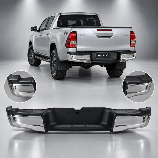Parachoque Traseiro Toyota Hilux 2016+ Cromado