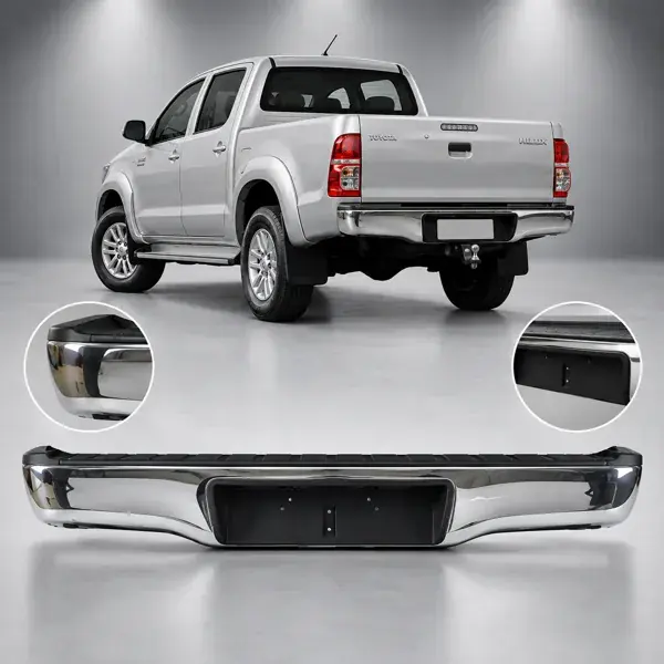 Parachoque Traseiro Toyota Hilux 2005 a 2015 Cromado