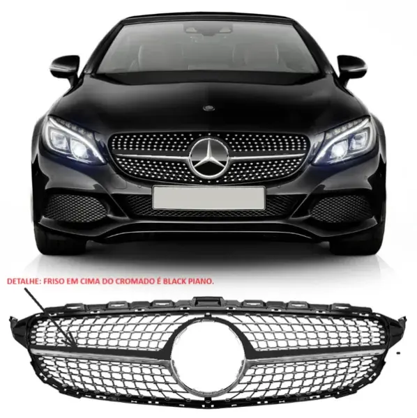 Grade Mercedes-Benz Diamond W205 Classe C com Entrada para Câmera