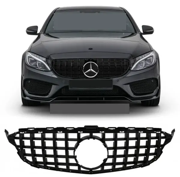 Grade Mercedes-Benz GT W205 Classe C sem Entrada para Câmera All Black