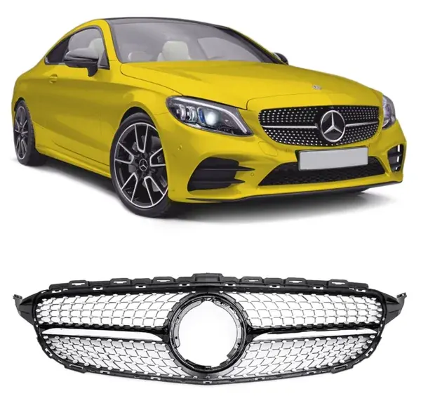 Grade Mercedes-Benz Diamond W205 Classe C sem Entrada para Câmera
