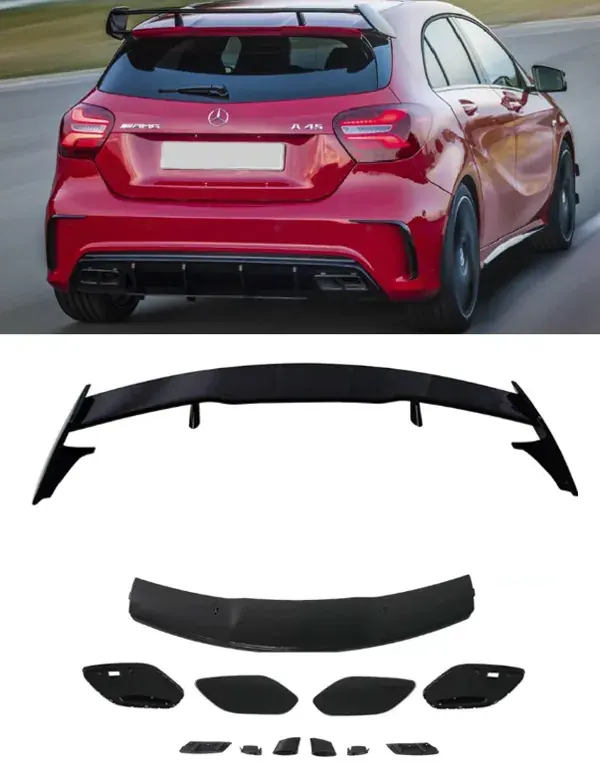 Aerofólio Mercedes-Benz Classe A V176 2013 a 2019 Hatch Black Piano