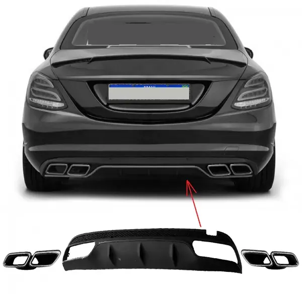 Difusor Traseiro Mercedes-Benz Classe C W205 Preto
