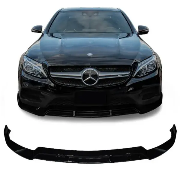 Spoiler Dianteiro Mercedes-Benz Classe C W205 Black Piano