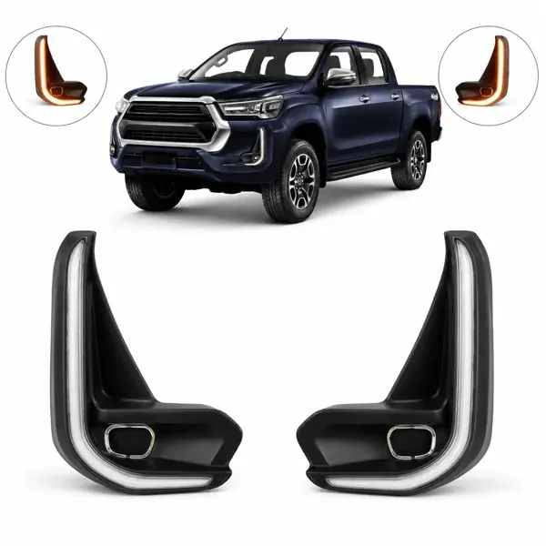 DRL Dianteiro Toyota Hilux 2021+ Preto