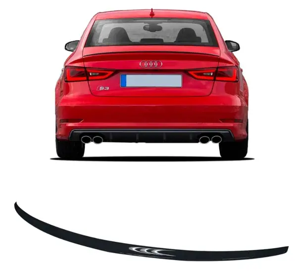 Aerofólio Audi A3/S3/RS3 Sedan Slim 2014 a 2019 Black Piano