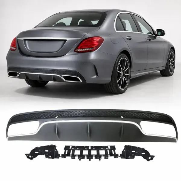 Difusor Traseiro Mercedes-AMG C63 W205 2015 a 2021 Prata