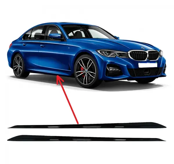 Spoiler Lateral BMW G20 2020 a 2022 Black Piano