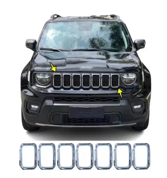 Aplique da Grade Jeep Renegade 2023+ 7 Peças