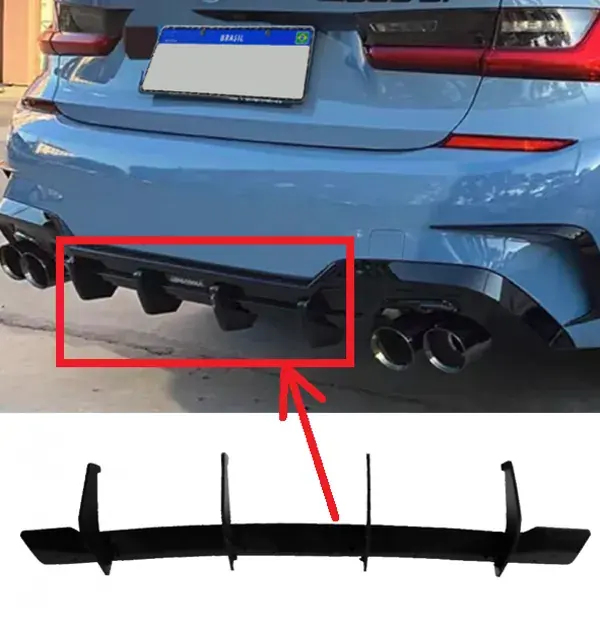 Difusor Traseiro BMW G20 2020 a 2023 Black Piano