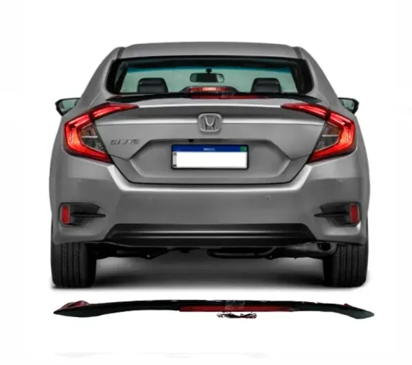 Aerofólio Honda Civic G10 2016 a 2020 com LED Black Piano