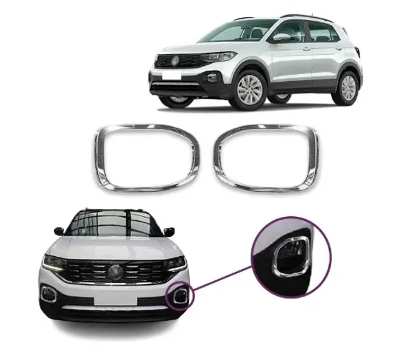 Aplique do Farol de Milha Volkswagen T-Cross 2019 a 2022 Cromado