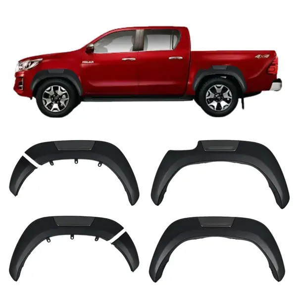 Alargador de Paralama Toyota Hilux 2016+ com Friso Preto