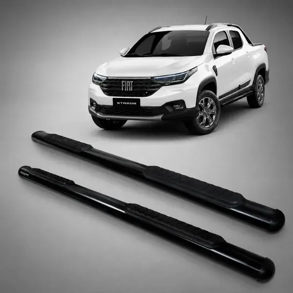 Estribo Fiat Strada 2021+ Preto Oval com Kit de Instalação