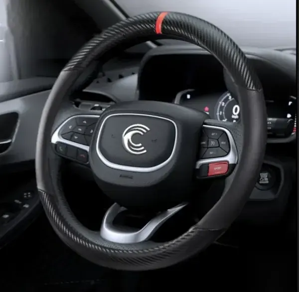 Capa de Volante Conforto Preta com Costura
