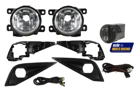 Kit Farol de Milha Volkswagen Polo Track 2023+ Cromado com DRL e Interruptor Similar ao Original