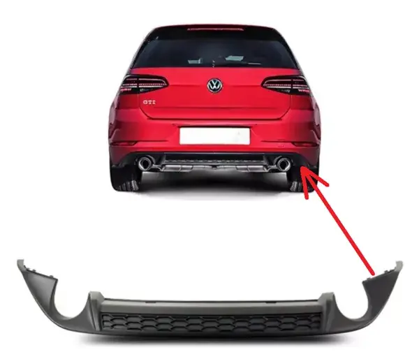 Difusor Traseiro Volkswagen Golf GTI 7.5 2018 a 2020 Preto