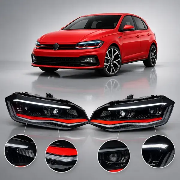 Farol Volkswagen Polo GTI/GTS Red Line 2018 a 2022 LED