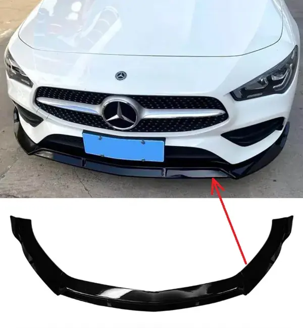 Spoiler Dianteiro Mercedes-Benz W117 2016 a 2019 Black Piano
