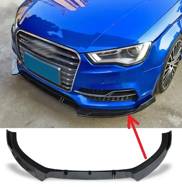 Spoiler Dianteiro Audi A3 S-Line 2014 a 2019 Black Piano
