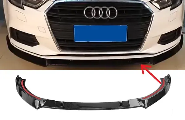 Spoiler Dianteiro Audi A3 2017 a 2020 Black Piano