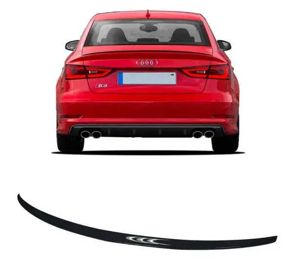Aerofólio Audi A3 Sedan 2014 a 2019 Black Piano Modelo RS3