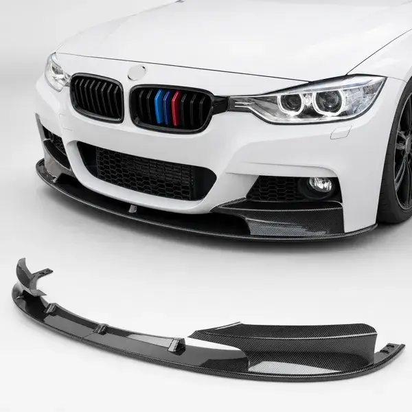 Spoiler Dianteiro BMW F30 2012 a 2018 Preto Carbono