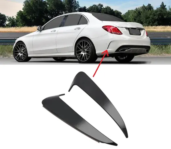 Spoiler Traseiro Mercedes-Benz Classe C W205 AMG Line 2015 a 2018 Black Piano