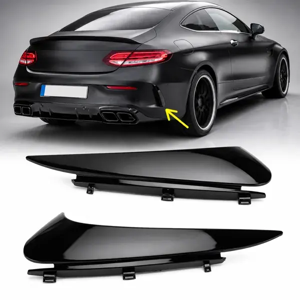 Spoiler Traseiro Mercedes-Benz Classe C S205 AMG Line 2015 a 2018 Black Piano