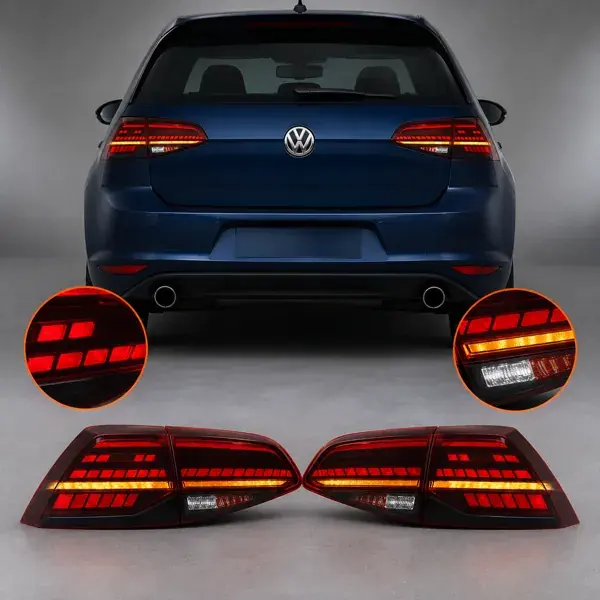 Lanterna Volkswagen Golf MK7 GTI 2013 a 2016 Full LED Vermelha