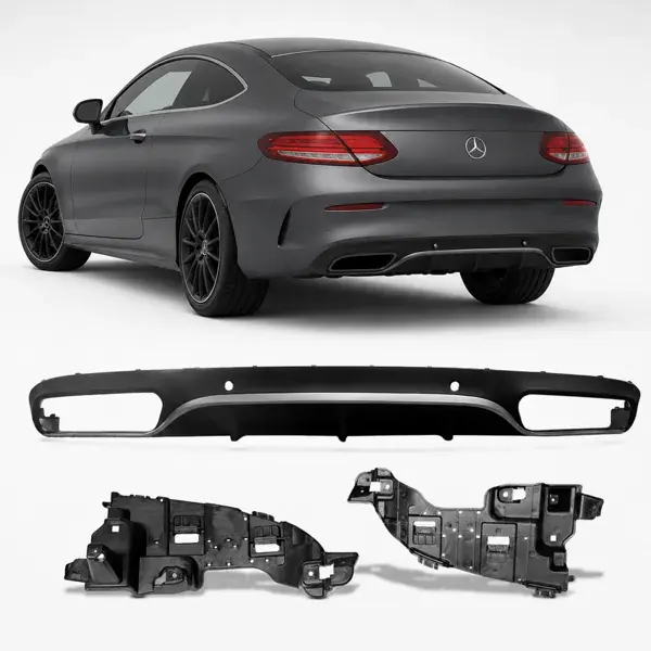 Difusor Traseiro Mercedes-Benz W205 2015 a 2021 Prata