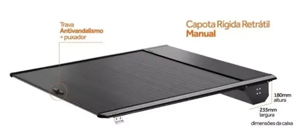 Capota Retrátil Manual Chevrolet S10 Cabine Dupla 2013 a 2023