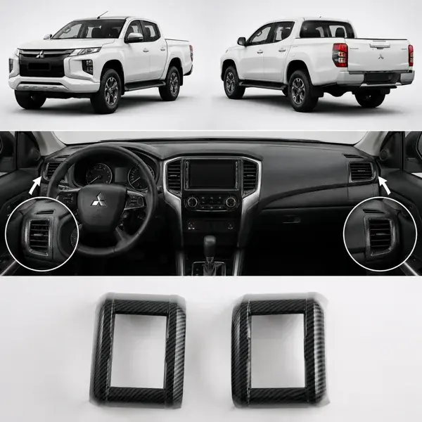 Aplique do Difusor de Ar Lateral Mitsubishi Triton 2024+ Carbono