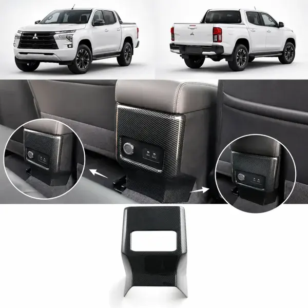 Aplique do Difusor de Ar Traseiro Mitsubishi Triton 2024+ Carbono